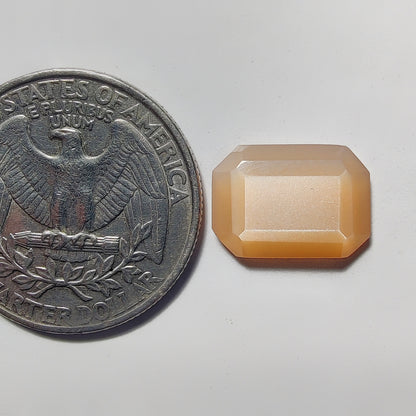 Step Cut Peach Moonstone gemstone cabochon - natural crystal healing stone for jewelry making by Gemivra