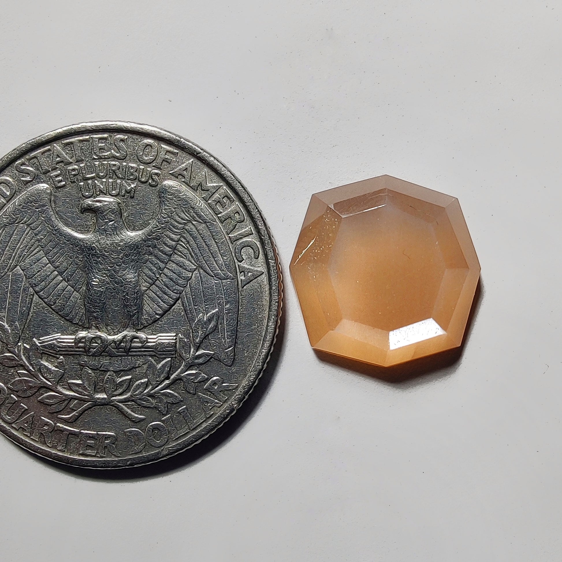 Step Cut Peach Moonstone gemstone cabochon - natural crystal healing stone for jewelry making by Gemivra