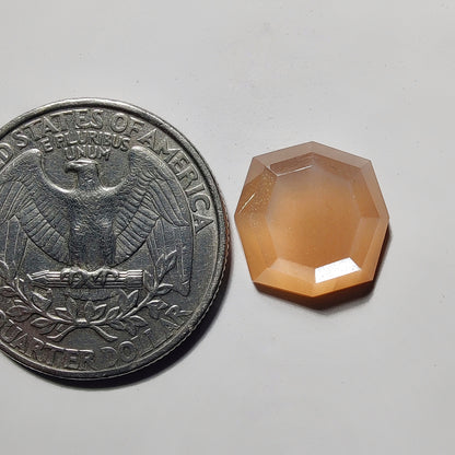 Step Cut Peach Moonstone gemstone cabochon - natural crystal healing stone for jewelry making by Gemivra
