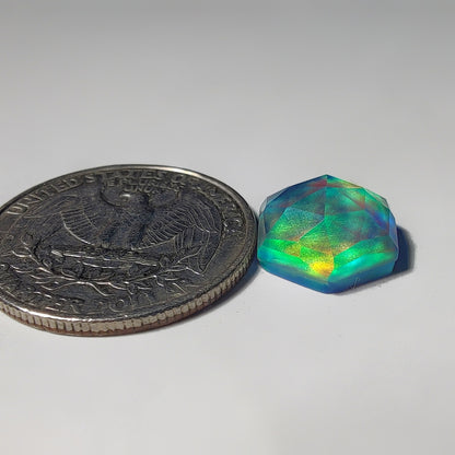 Rose Cut Crystal & Aurora Opal Doublet