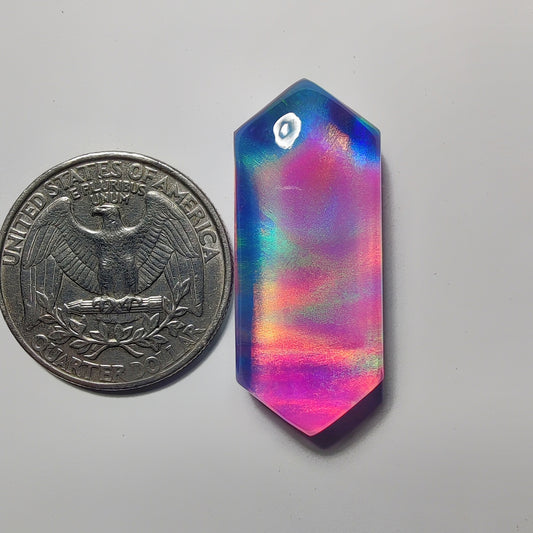 Crystal & Aurora Opal Doublet gemstone cabochon - natural crystal healing stone for jewelry making by Gemivra