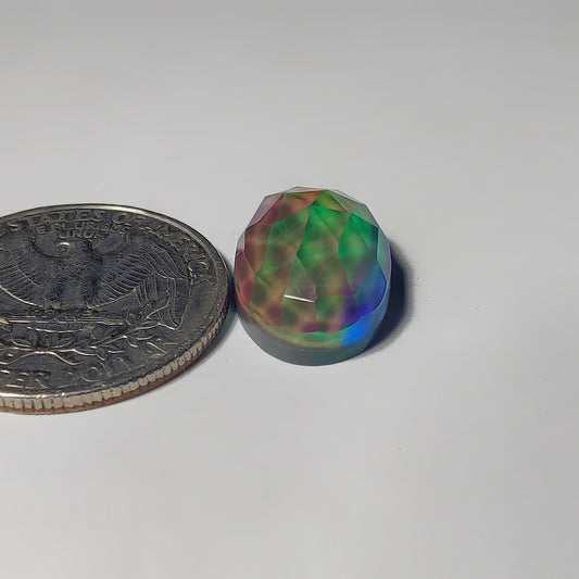 Rose Cut Crystal & Aurora Opal Doublet