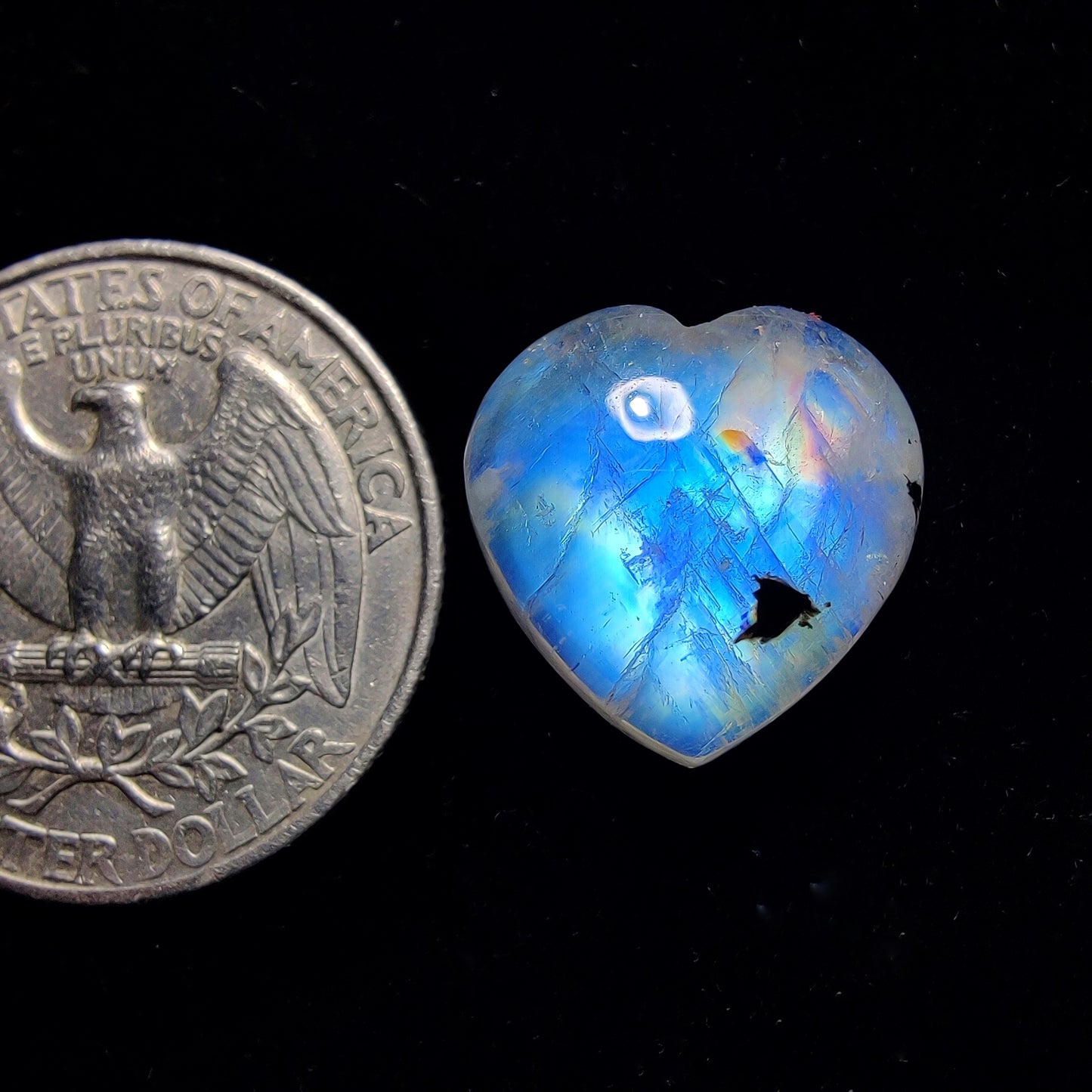 Rainbow Moonstone gemstone cabochon - natural crystal healing stone for jewelry making by Gemivra
