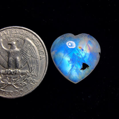 Rainbow Moonstone gemstone cabochon - natural crystal healing stone for jewelry making by Gemivra