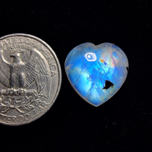 Rainbow Moonstone gemstone cabochon - natural crystal healing stone for jewelry making by Gemivra