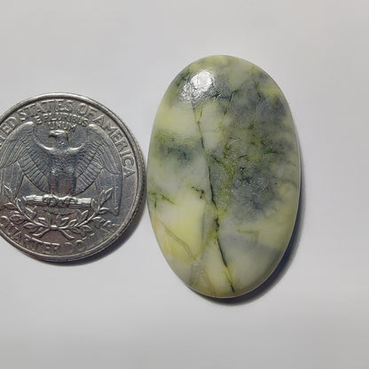 Lemon Chrysoprase gemstone cabochon - natural crystal healing stone for jewelry making by Gemivra