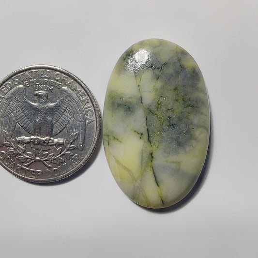 Lemon Chrysoprase gemstone cabochon - natural crystal healing stone for jewelry making by Gemivra
