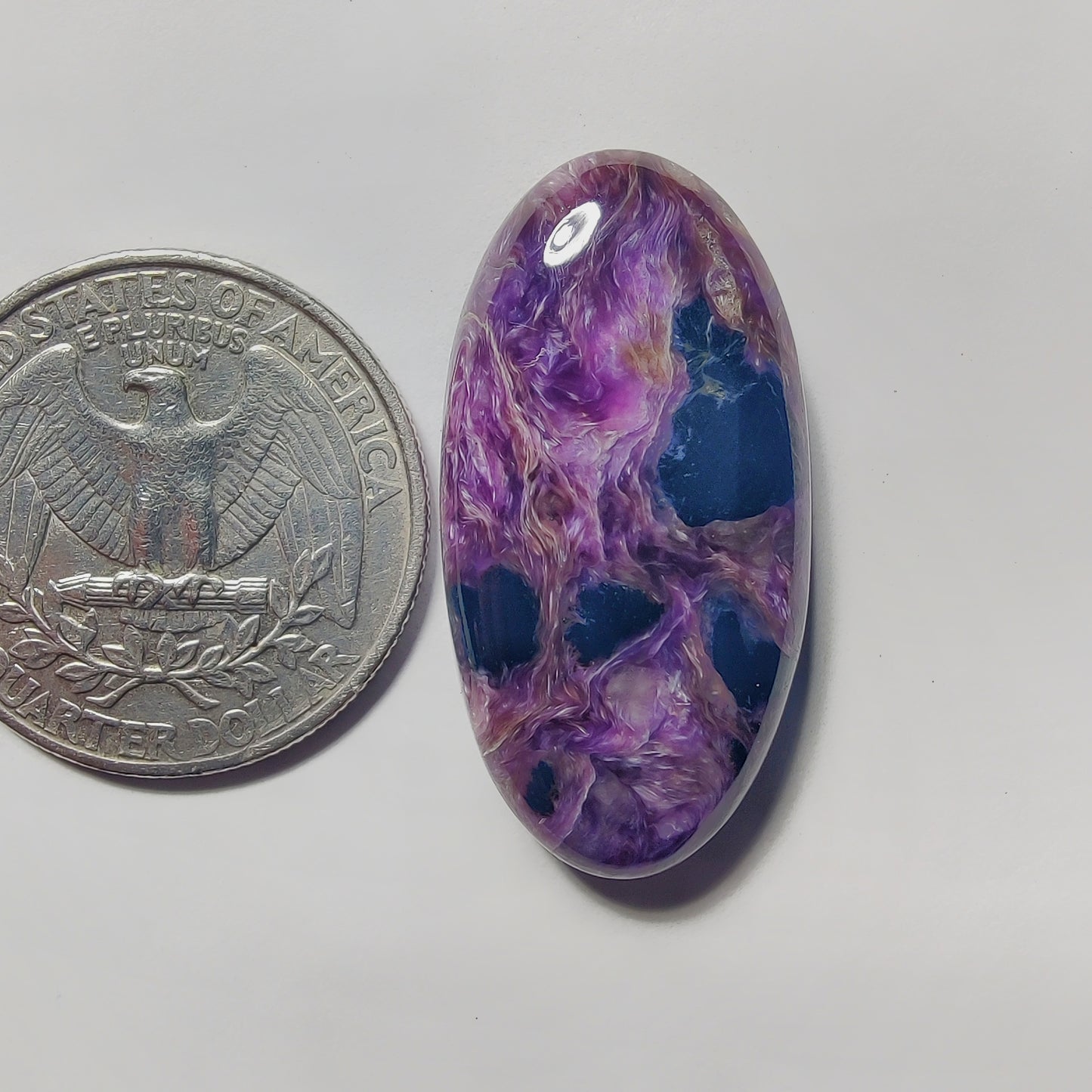 Charoite gemstone cabochon - natural crystal healing stone for jewelry making by Gemivra