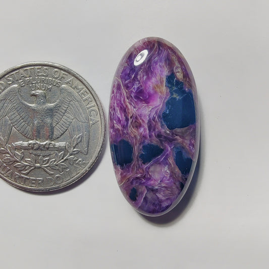Charoite gemstone cabochon - natural crystal healing stone for jewelry making by Gemivra