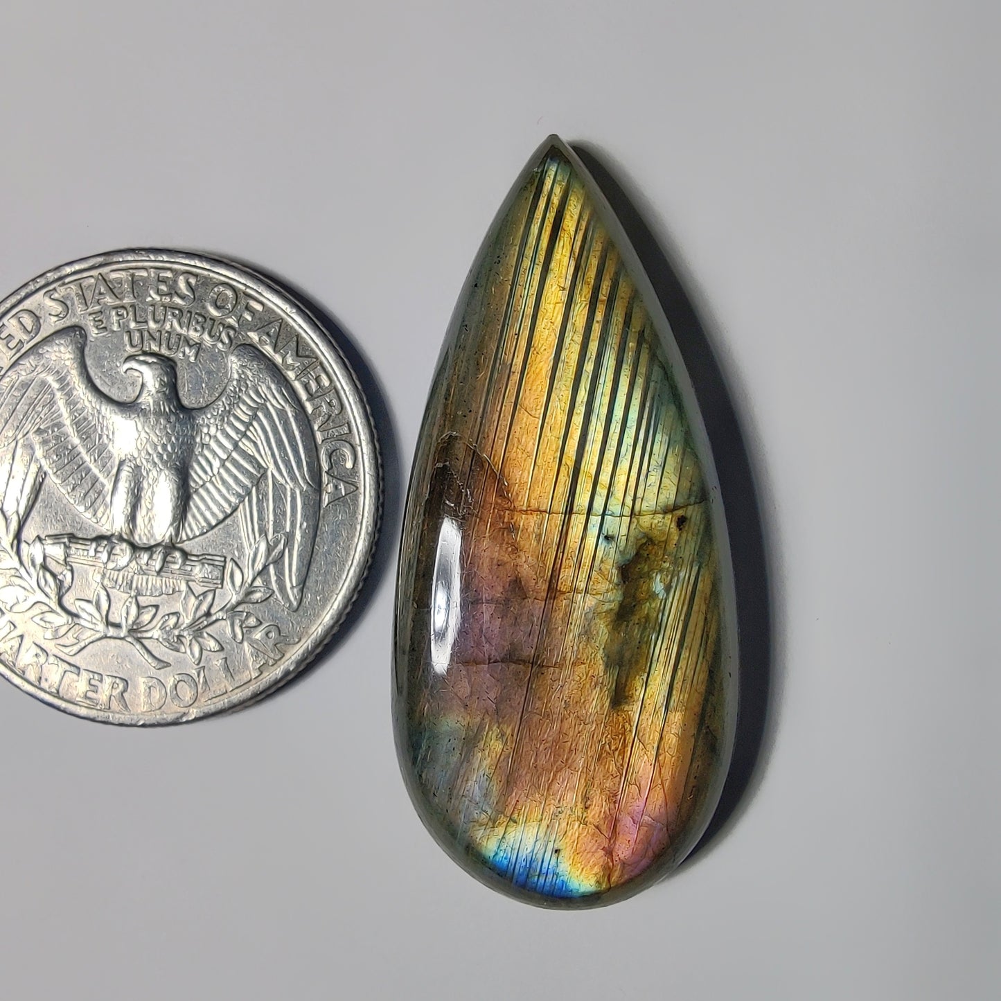 Labradorite gemstone cabochon - natural crystal healing stone for jewelry making by Gemivra