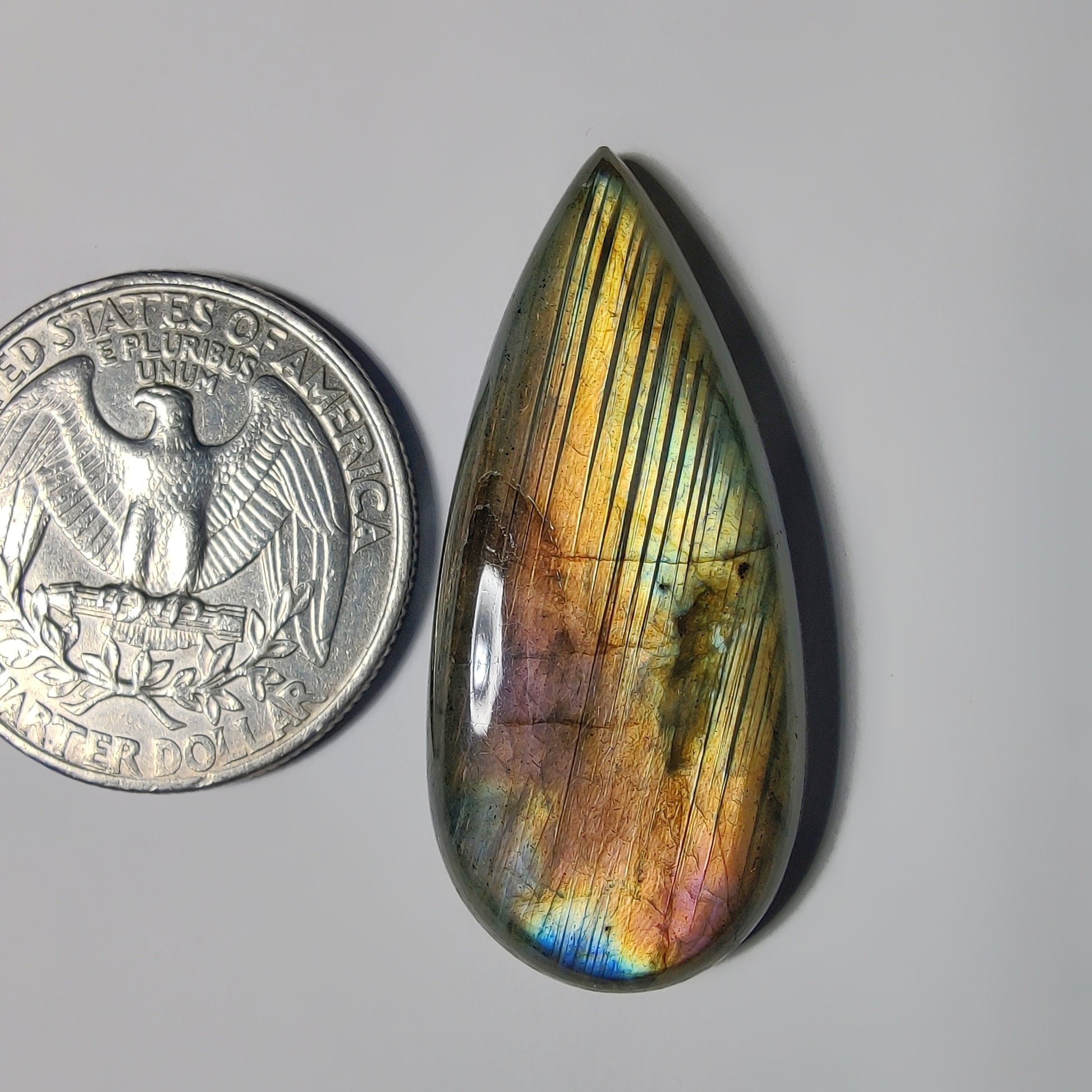 Labradorite gemstone cabochon - natural crystal healing stone for jewelry making by Gemivra