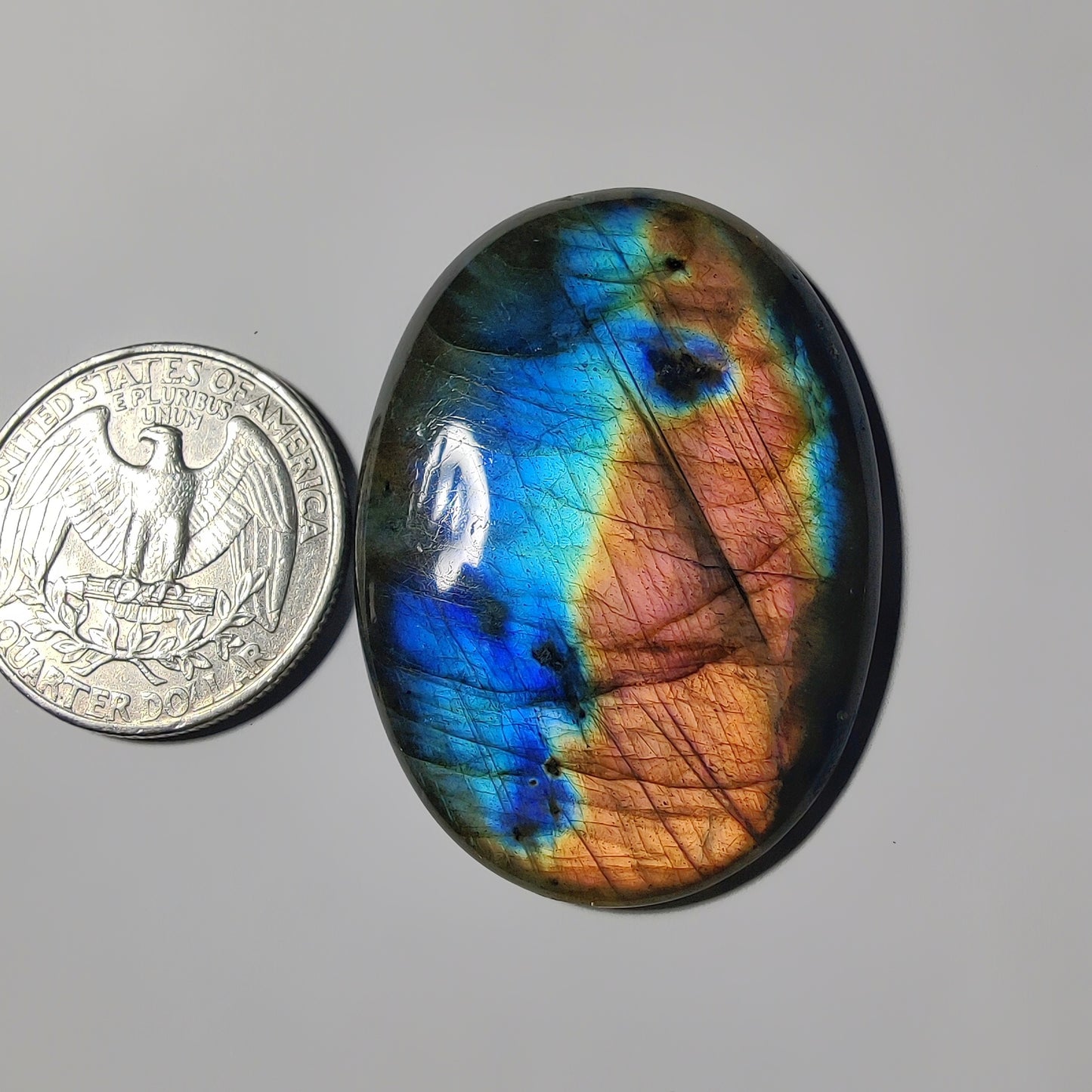 Labradorite gemstone cabochon - natural crystal healing stone for jewelry making by Gemivra