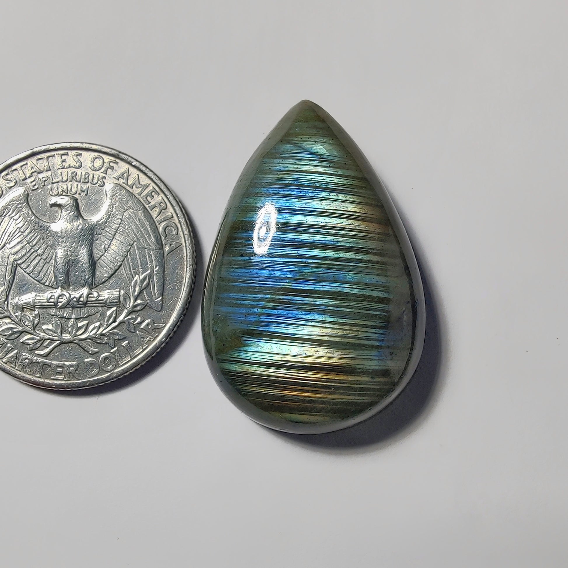 Labradorite gemstone cabochon - natural crystal healing stone for jewelry making by Gemivra
