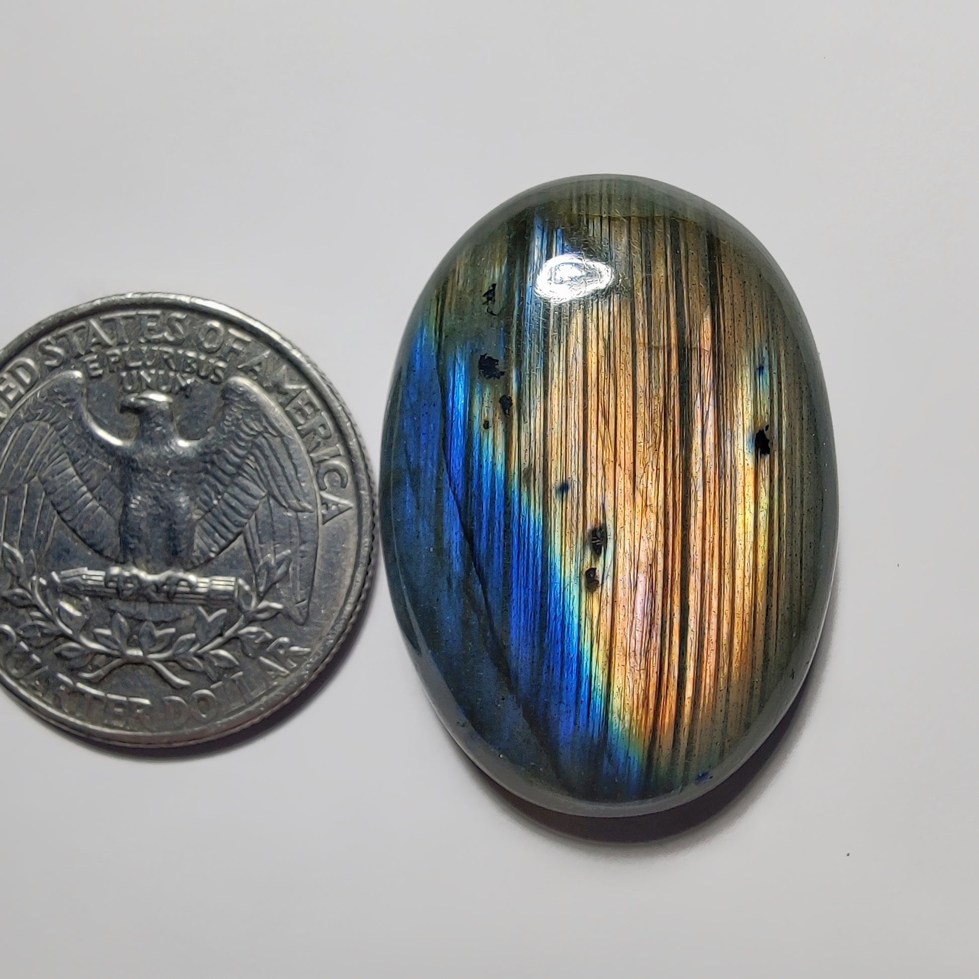 Labradorite gemstone cabochon - natural crystal healing stone for jewelry making by Gemivra