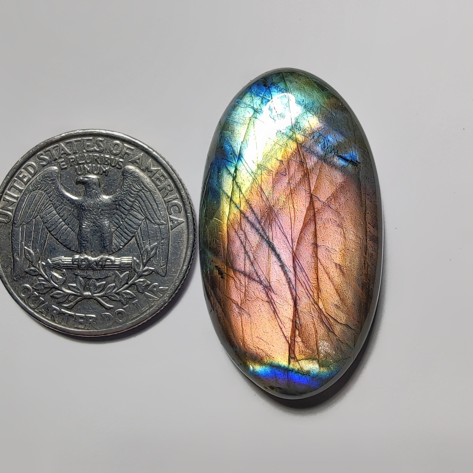 Labradorite gemstone cabochon - natural crystal healing stone for jewelry making by Gemivra