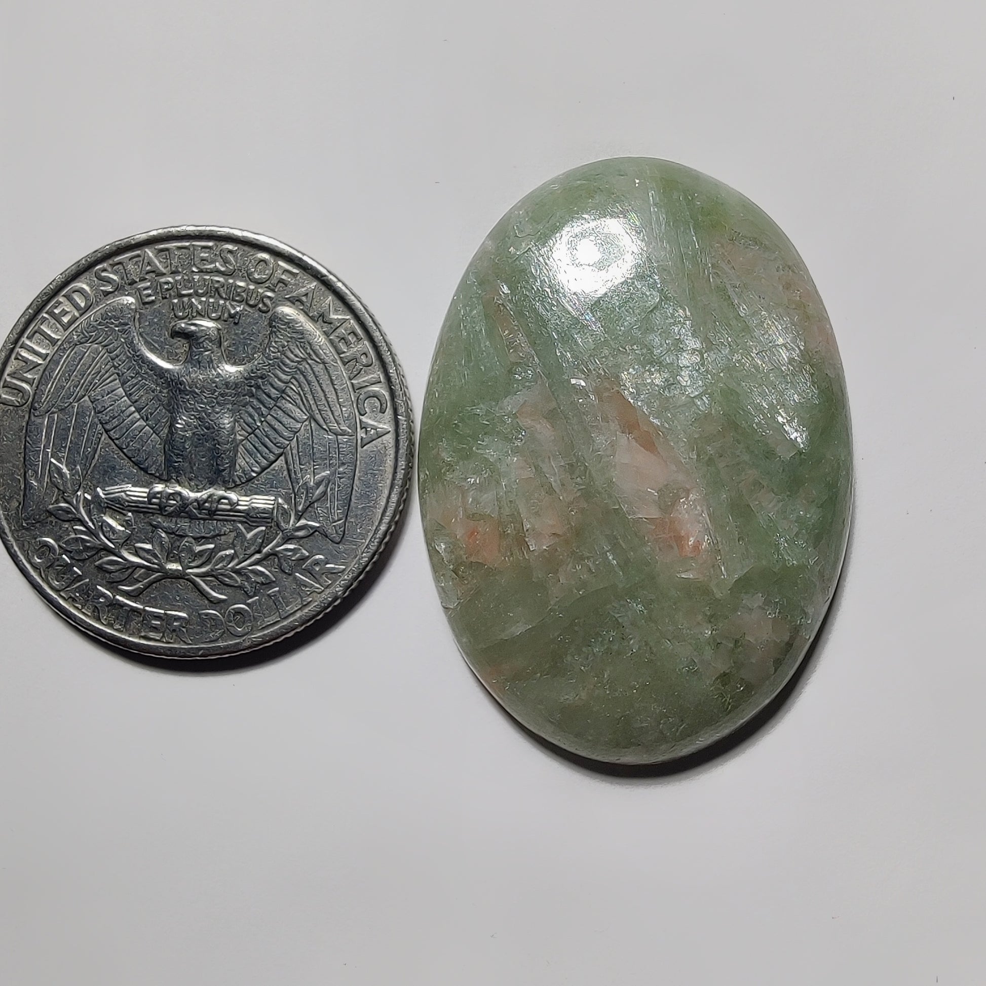 Golden Seraphinite gemstone cabochon - natural crystal healing stone for jewelry making by Gemivra