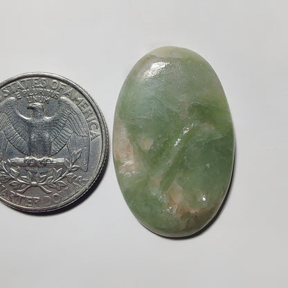 Golden Seraphinite gemstone cabochon - natural crystal healing stone for jewelry making by Gemivra