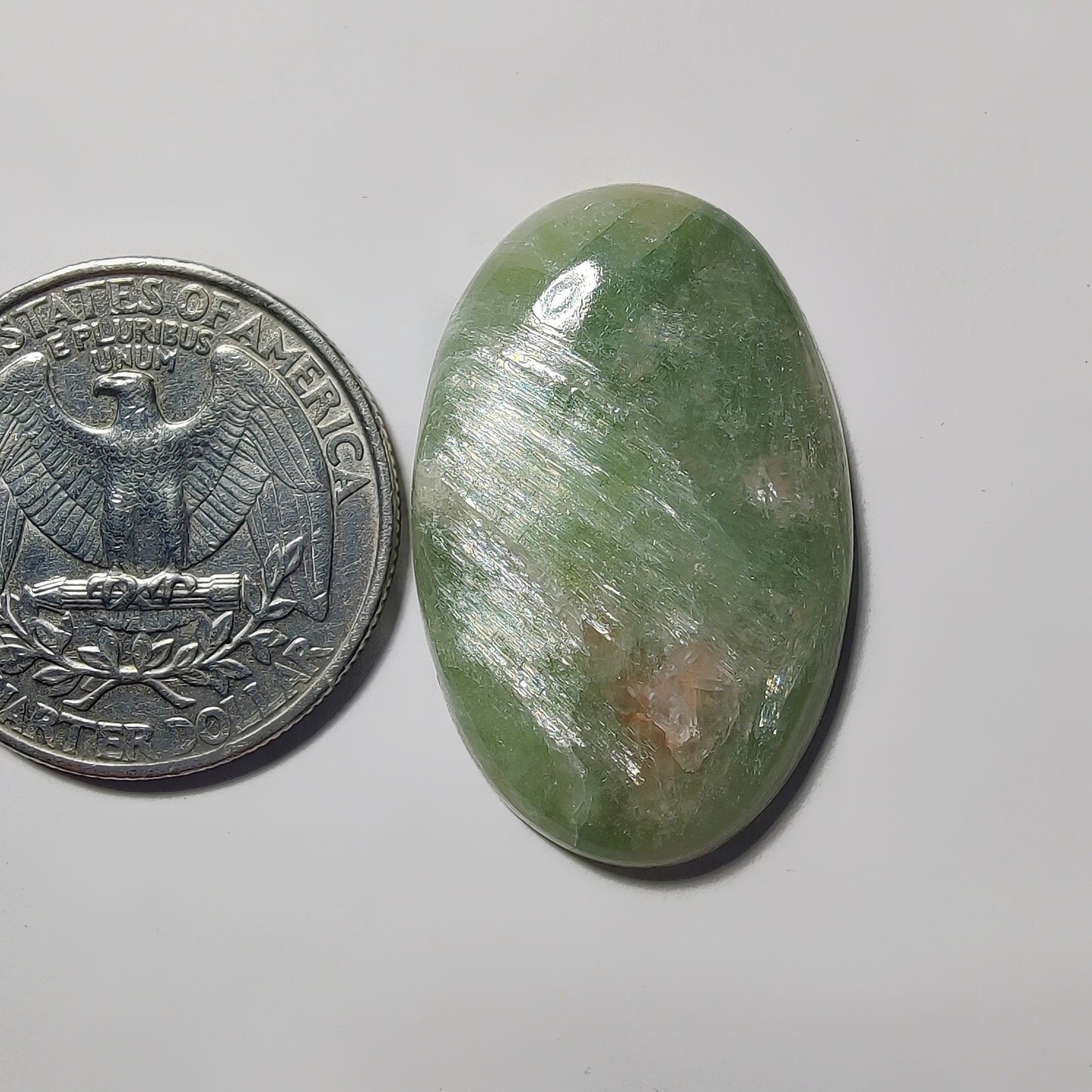 Golden Seraphinite gemstone cabochon - natural crystal healing stone for jewelry making by Gemivra