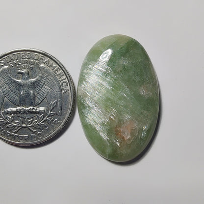 Golden Seraphinite gemstone cabochon - natural crystal healing stone for jewelry making by Gemivra