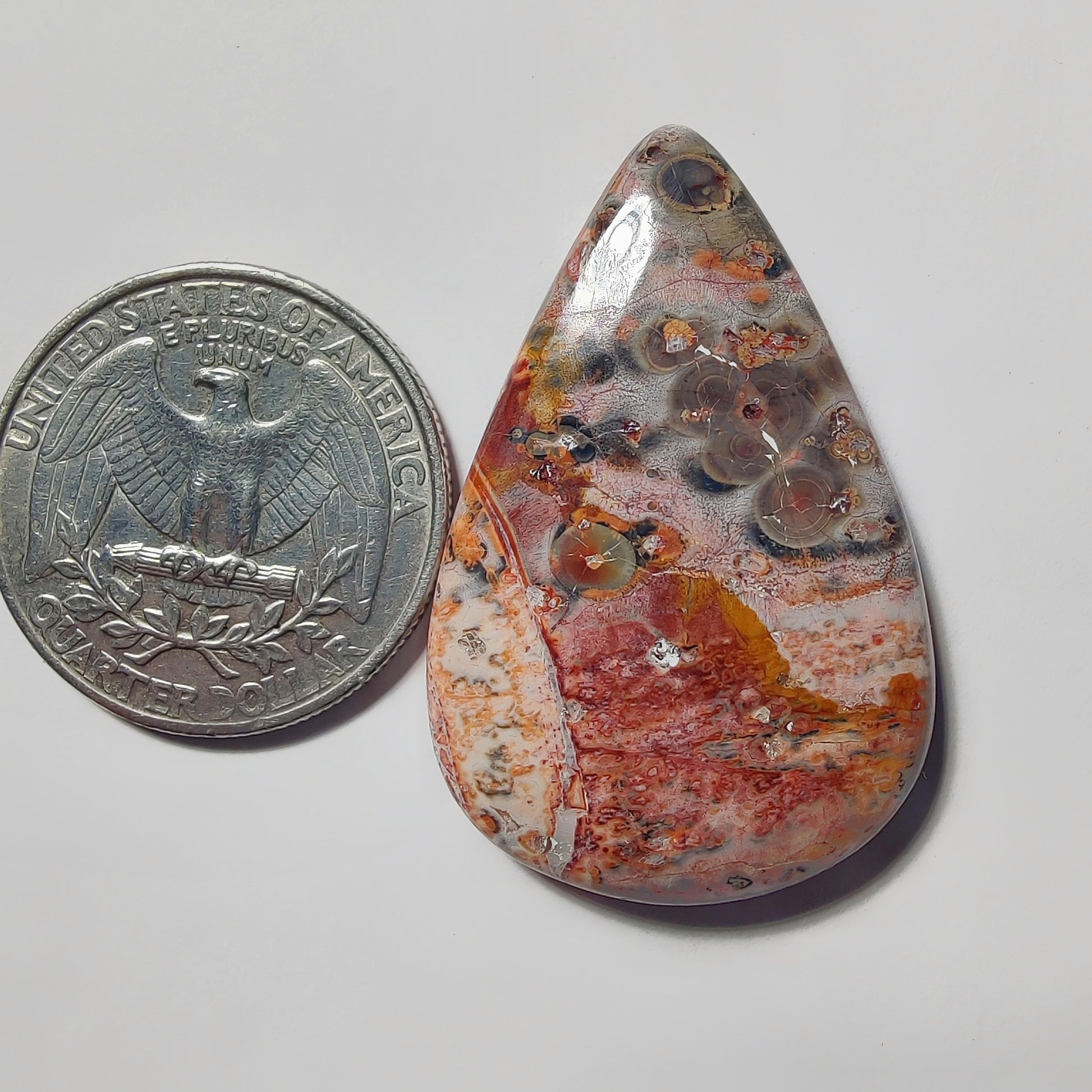 Leopard Skin Jasper gemstone cabochon - natural crystal healing stone for jewelry making by Gemivra