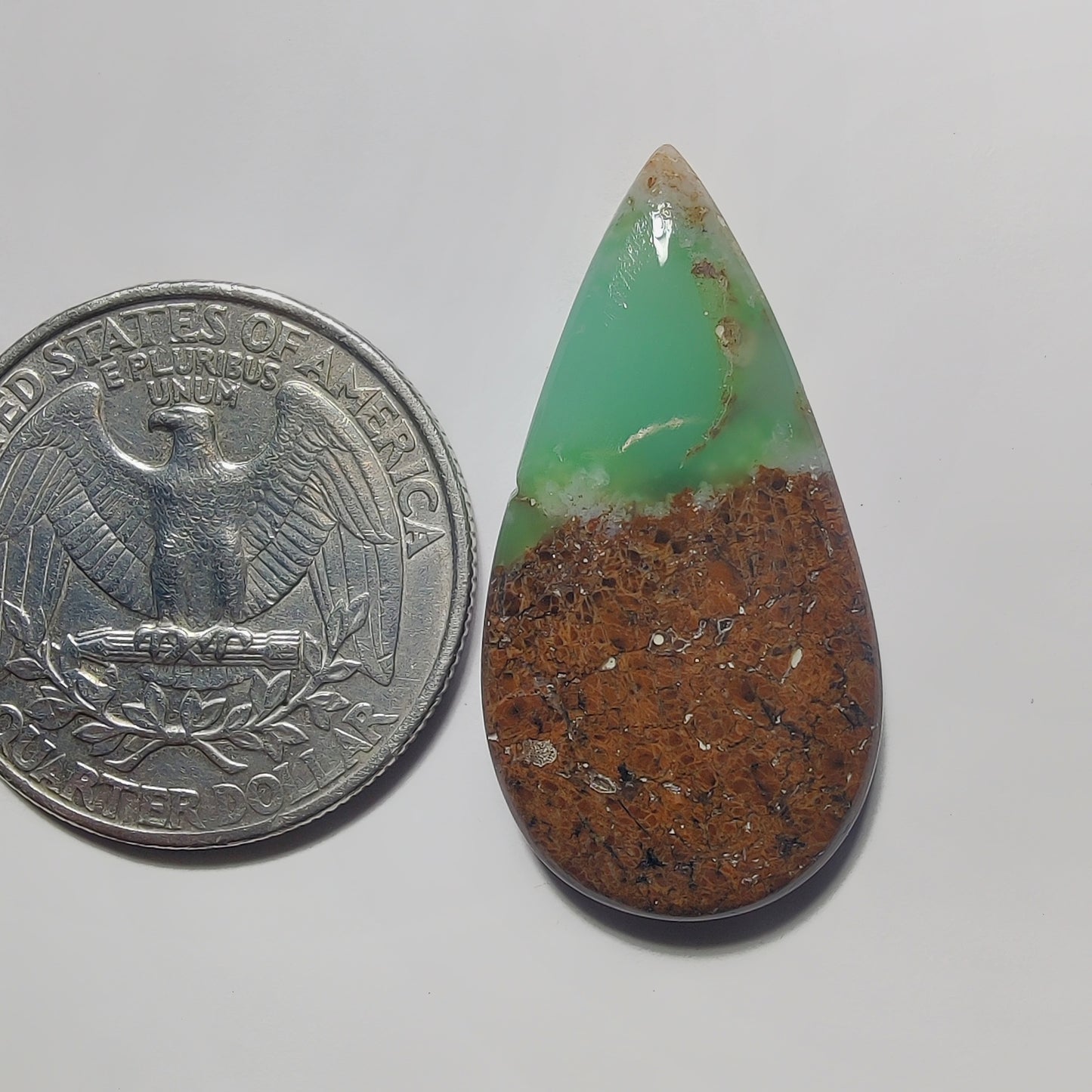 Chrysoprase gemstone cabochon - natural crystal healing stone for jewelry making by Gemivra