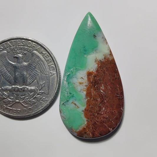 Chrysoprase gemstone cabochon - natural crystal healing stone for jewelry making by Gemivra