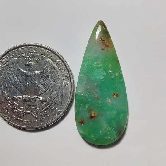 Chrysoprase gemstone cabochon - natural crystal healing stone for jewelry making by Gemivra