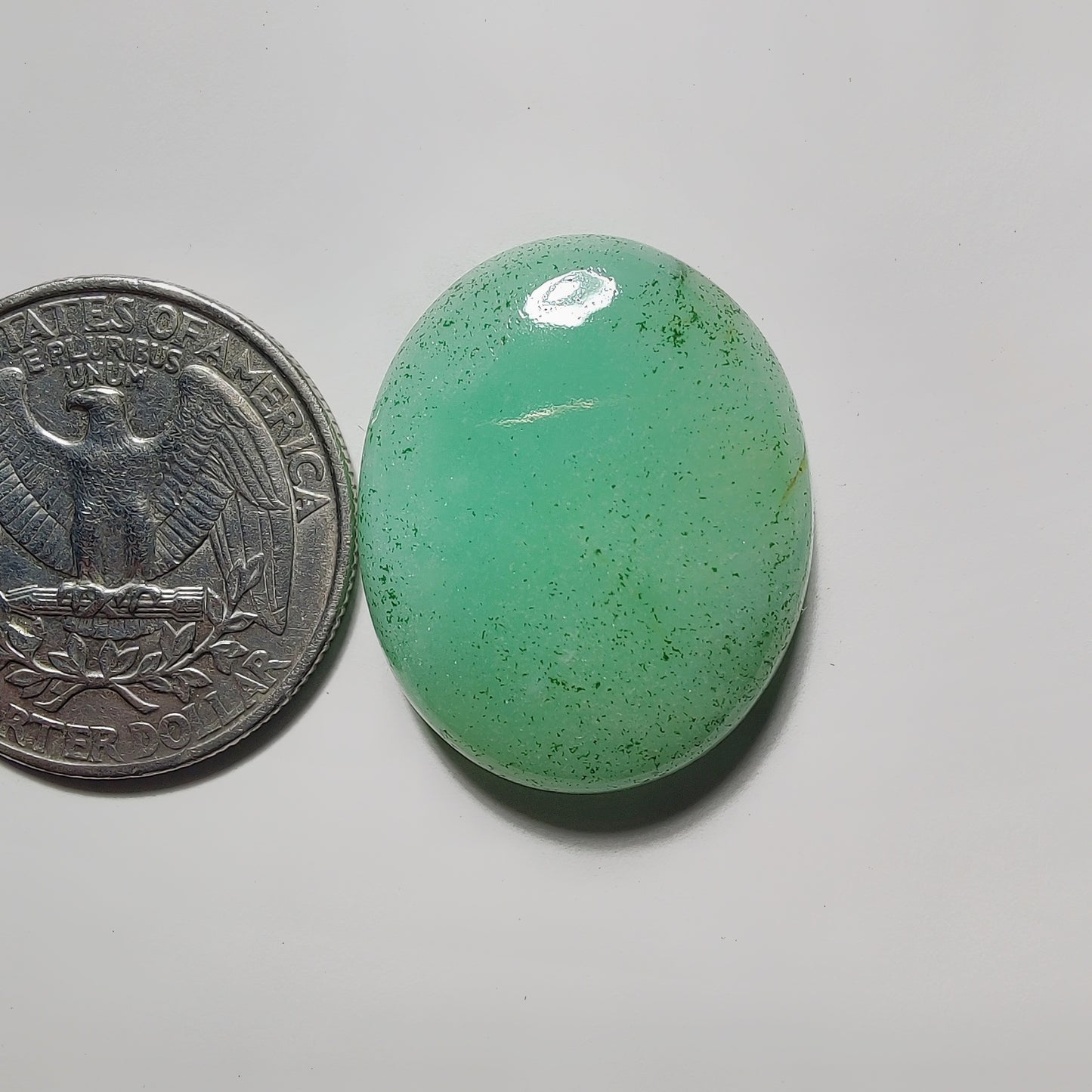 Chrysoprase gemstone cabochon - natural crystal healing stone for jewelry making by Gemivra