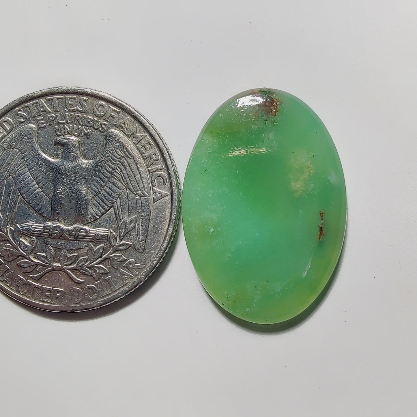 Chrysoprase gemstone cabochon - natural crystal healing stone for jewelry making by Gemivra