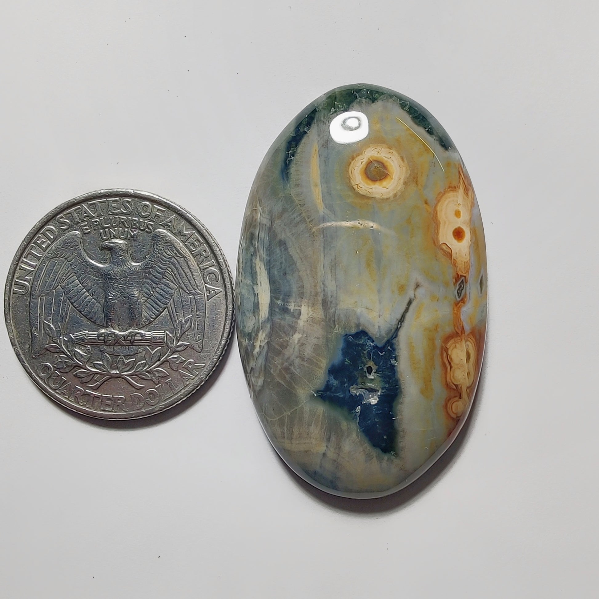 Ocean Jasper gemstone cabochon - natural crystal healing stone for jewelry making by Gemivra