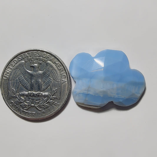 Rose Cut Blue Opal Cloud gemstone cabochon - natural crystal healing stone for jewelry making by Gemivra