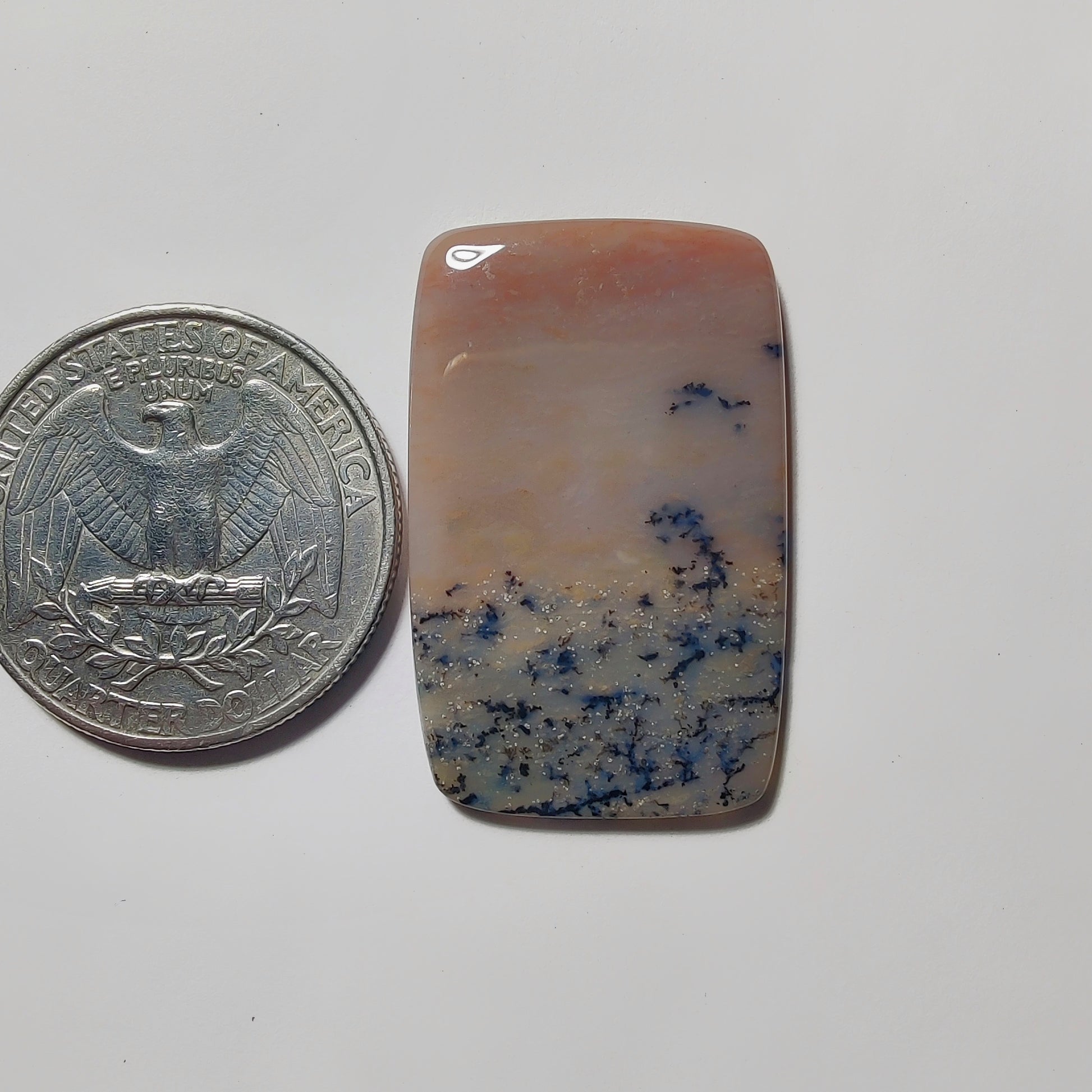 Honey Dendritic Agate gemstone cabochon - natural crystal healing stone for jewelry making by Gemivra