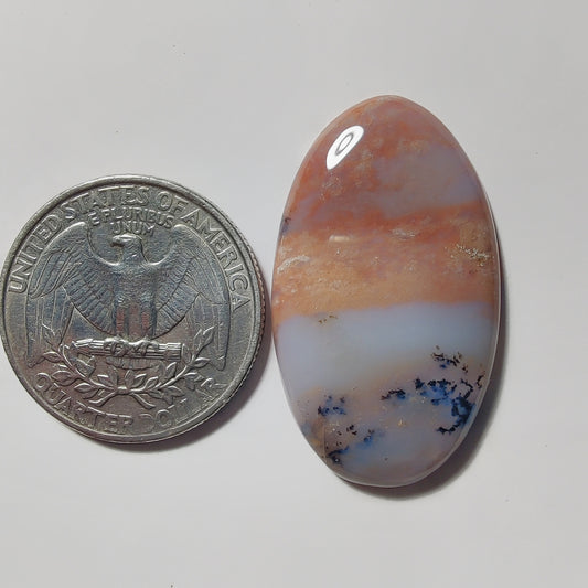 Honey Dendritic Agate gemstone cabochon - natural crystal healing stone for jewelry making by Gemivra