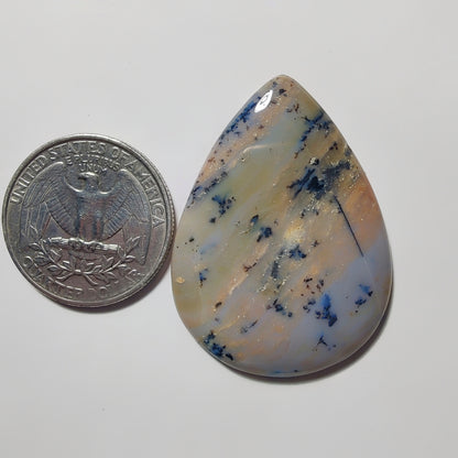Honey Dendritic Agate gemstone cabochon - natural crystal healing stone for jewelry making by Gemivra
