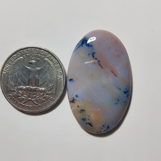 Honey Dendritic Agate gemstone cabochon - natural crystal healing stone for jewelry making by Gemivra