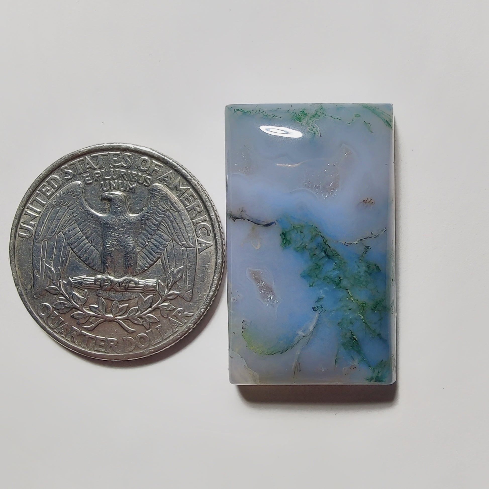 Moss Agate gemstone cabochon - natural crystal healing stone for jewelry making by Gemivra