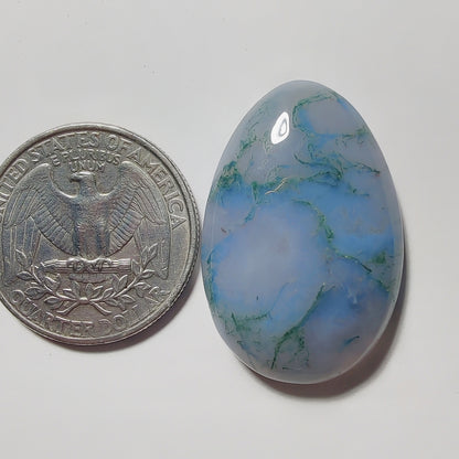Moss Agate gemstone cabochon - natural crystal healing stone for jewelry making by Gemivra