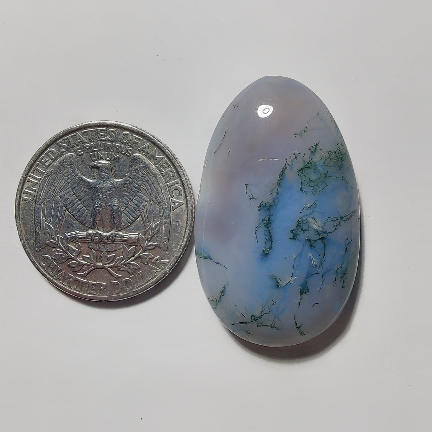 Moss Agate gemstone cabochon - natural crystal healing stone for jewelry making by Gemivra