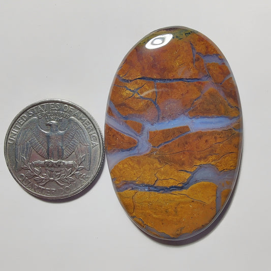 Thunder Agate gemstone cabochon - natural crystal healing stone for jewelry making by Gemivra