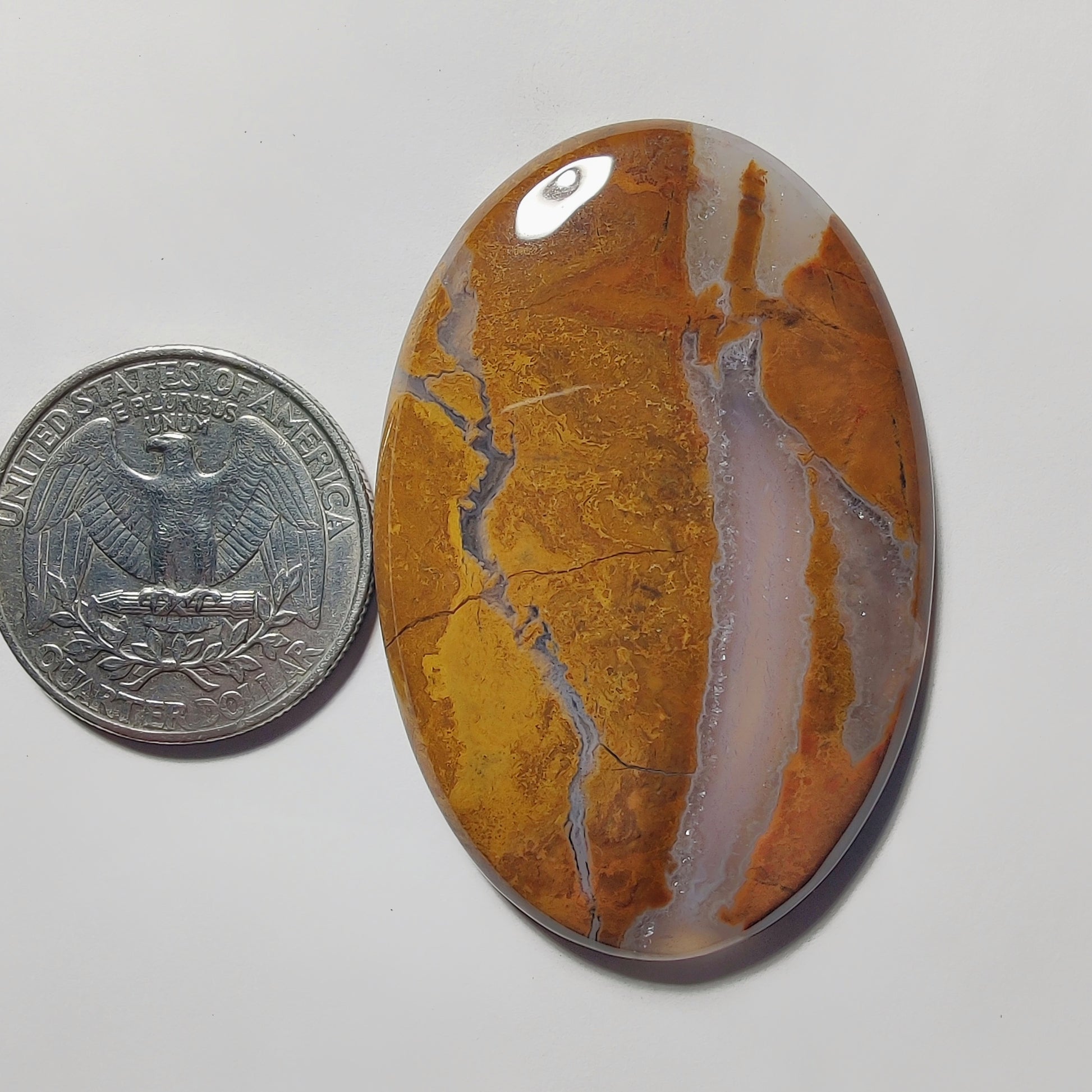 Thunder Agate gemstone cabochon - natural crystal healing stone for jewelry making by Gemivra