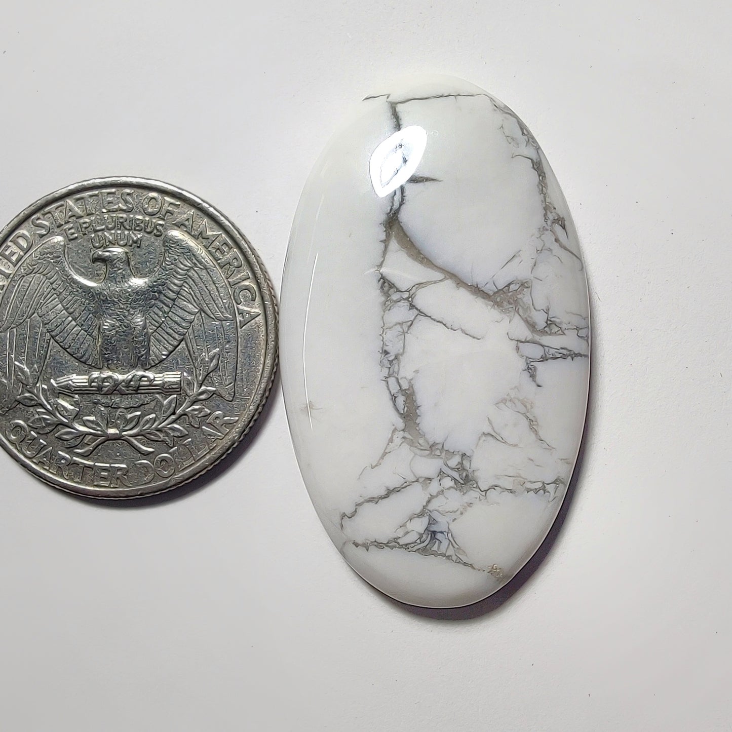 Howlite gemstone cabochon - natural crystal healing stone for jewelry making by Gemivra