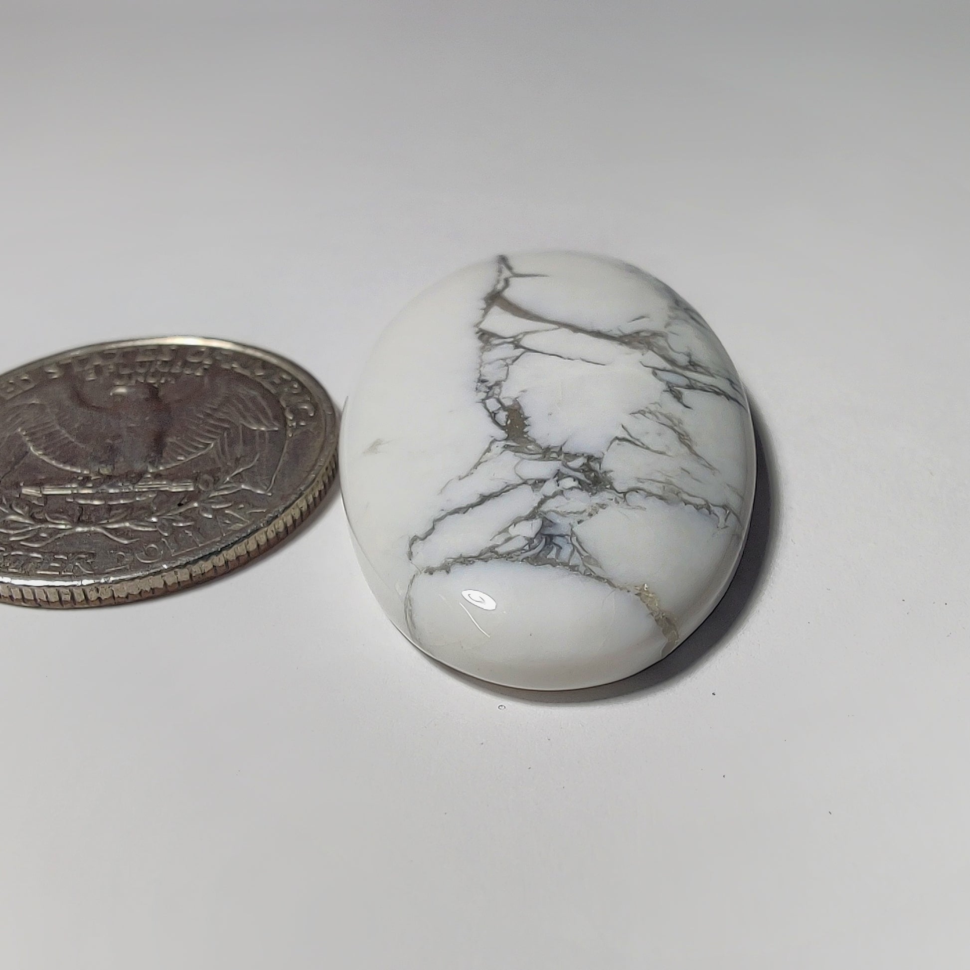 Howlite gemstone cabochon - natural crystal healing stone for jewelry making by Gemivra