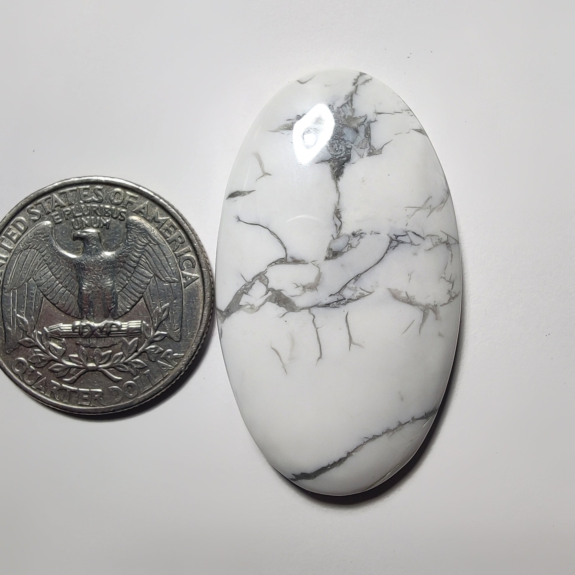 Howlite gemstone cabochon - natural crystal healing stone for jewelry making by Gemivra