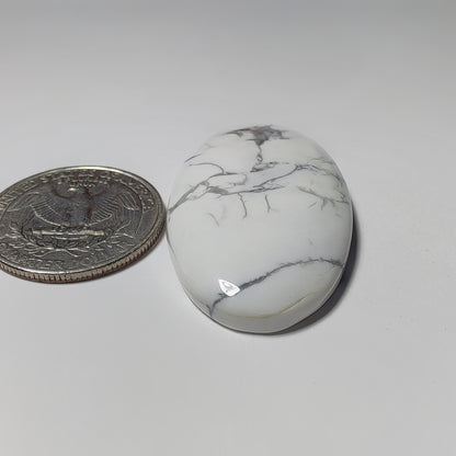 Howlite gemstone cabochon - natural crystal healing stone for jewelry making by Gemivra