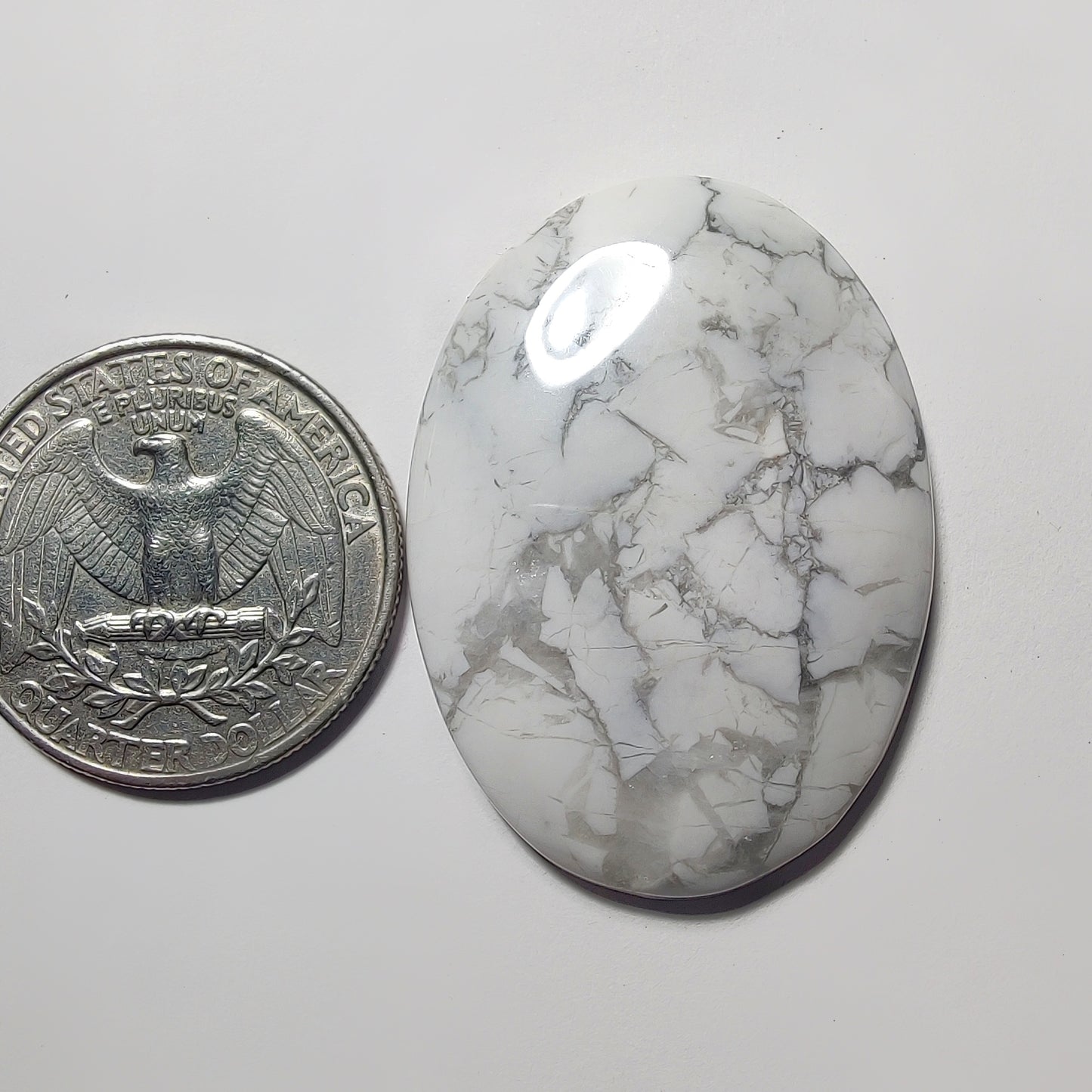 Howlite gemstone cabochon - natural crystal healing stone for jewelry making by Gemivra