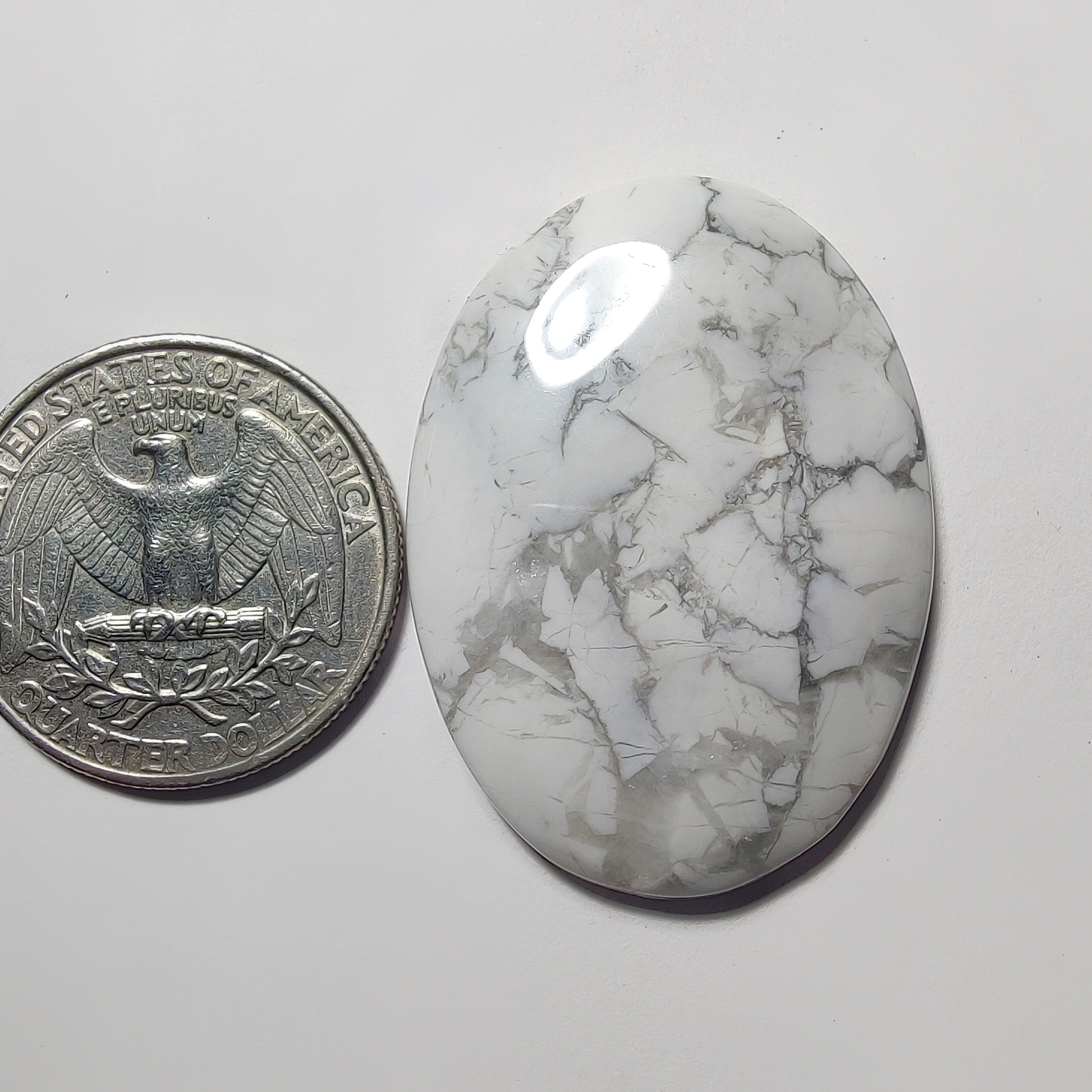 Howlite gemstone cabochon - natural crystal healing stone for jewelry making by Gemivra