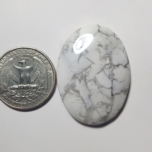 Howlite gemstone cabochon - natural crystal healing stone for jewelry making by Gemivra