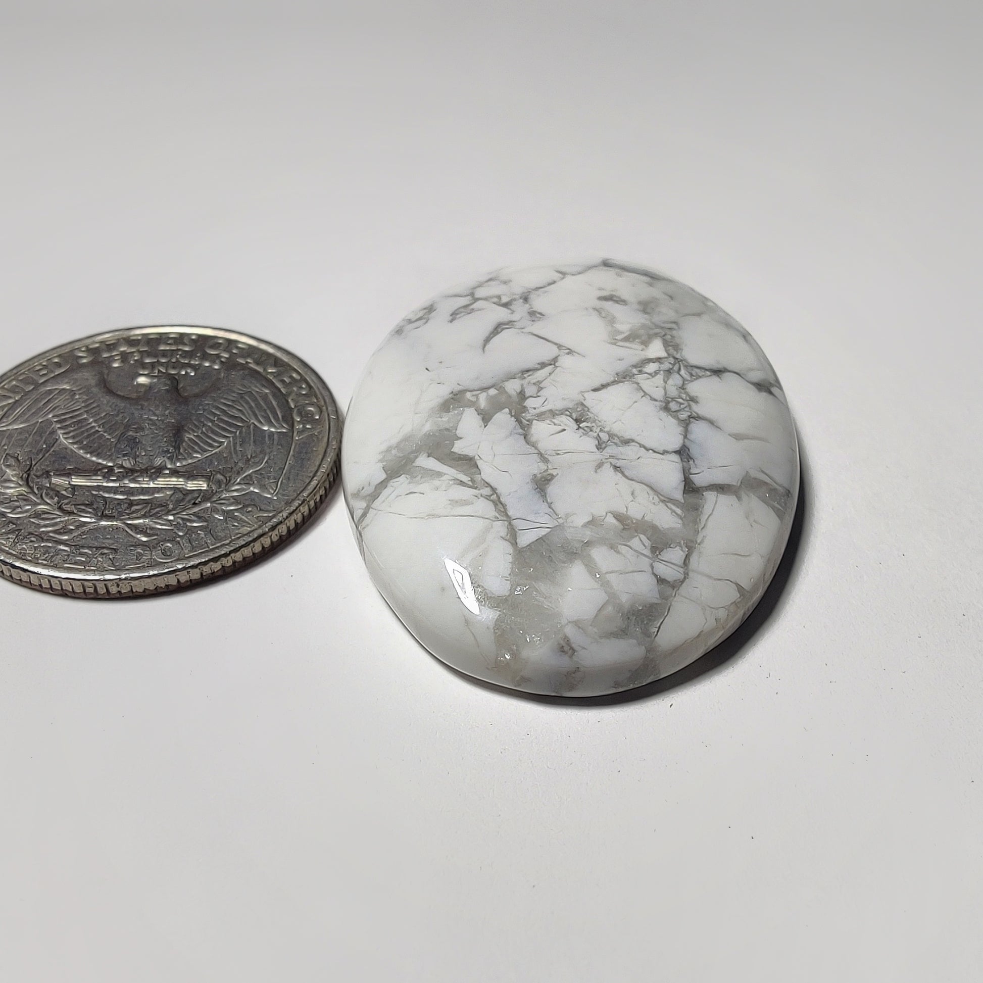 Howlite gemstone cabochon - natural crystal healing stone for jewelry making by Gemivra
