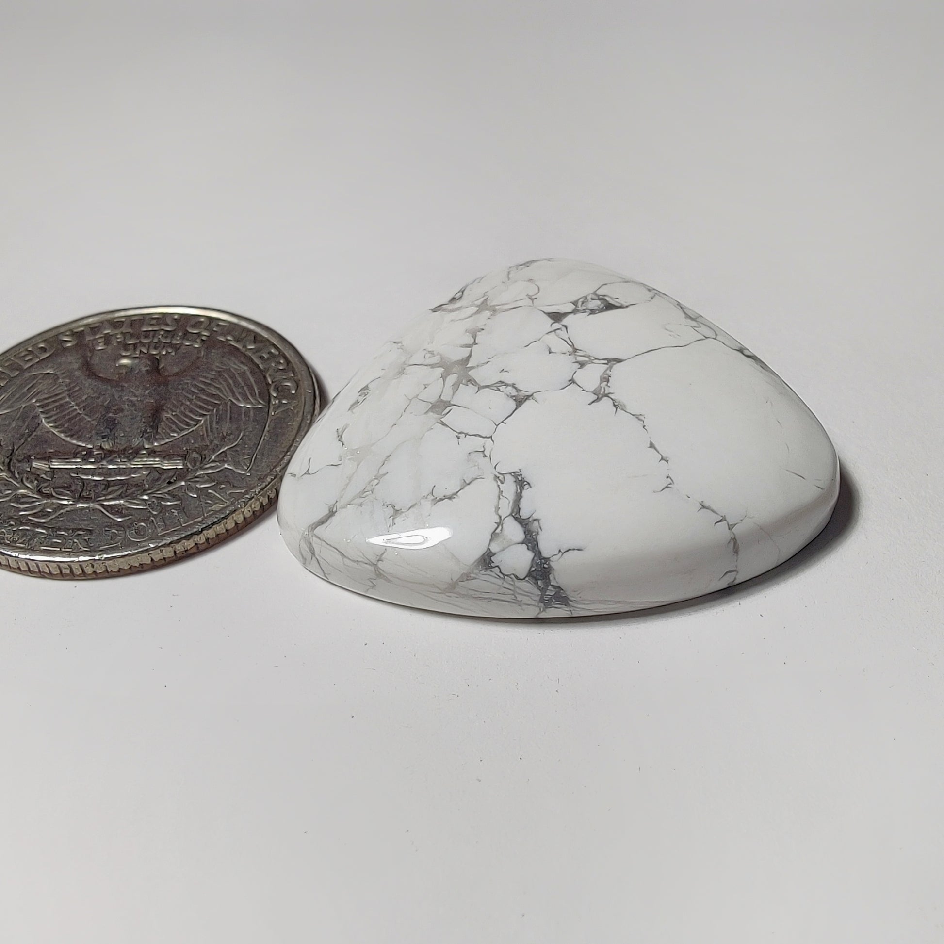 Howlite gemstone cabochon - natural crystal healing stone for jewelry making by Gemivra