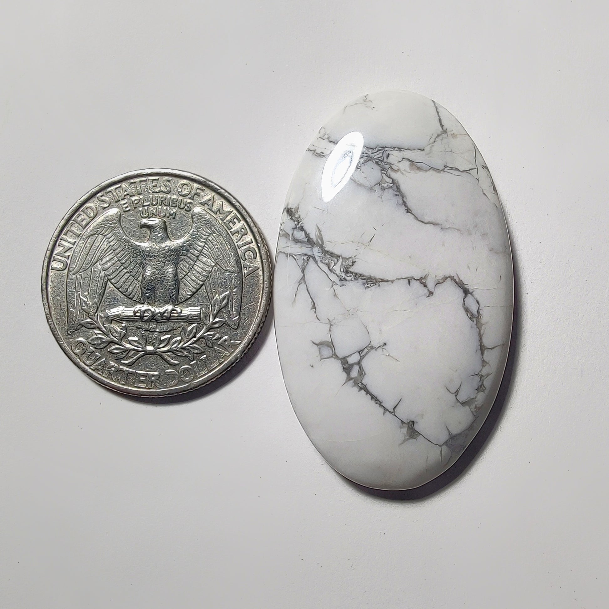 Howlite gemstone cabochon - natural crystal healing stone for jewelry making by Gemivra
